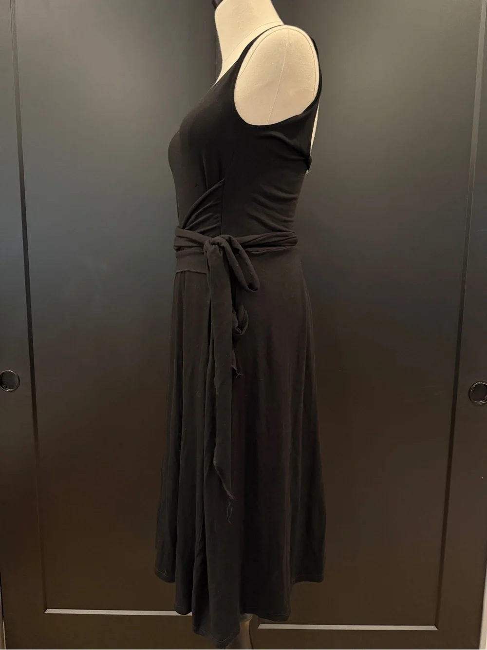 Reformation Jeans Black August Midi Dress w/ Tie - Medium - Excellent Condition - Picture 10 of 16